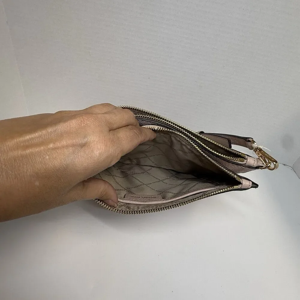 Michael Kors Women's Jet Set Large Leather Double Pouch Crossbody In Soft Pink